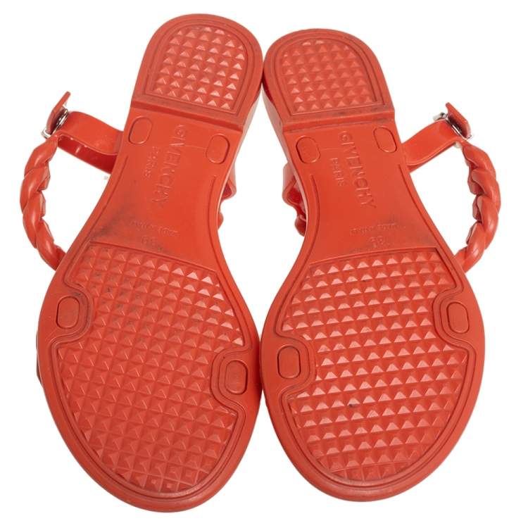 مملوكة مسبقًا Givenchy Orange Jelly Chain Nea Flats Size 39