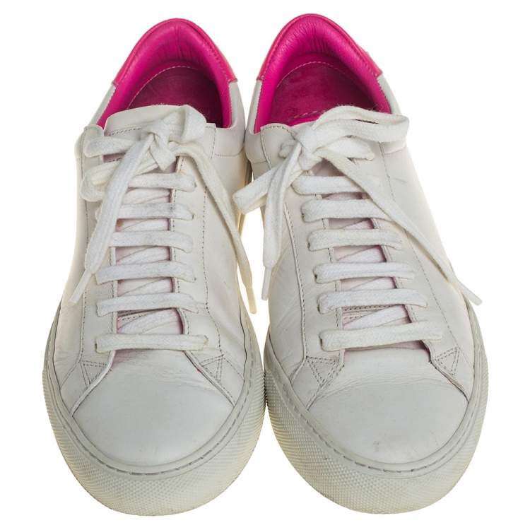 Pre Owned Givenchy White Leather Urban Street Low Top Sneakers Size 38