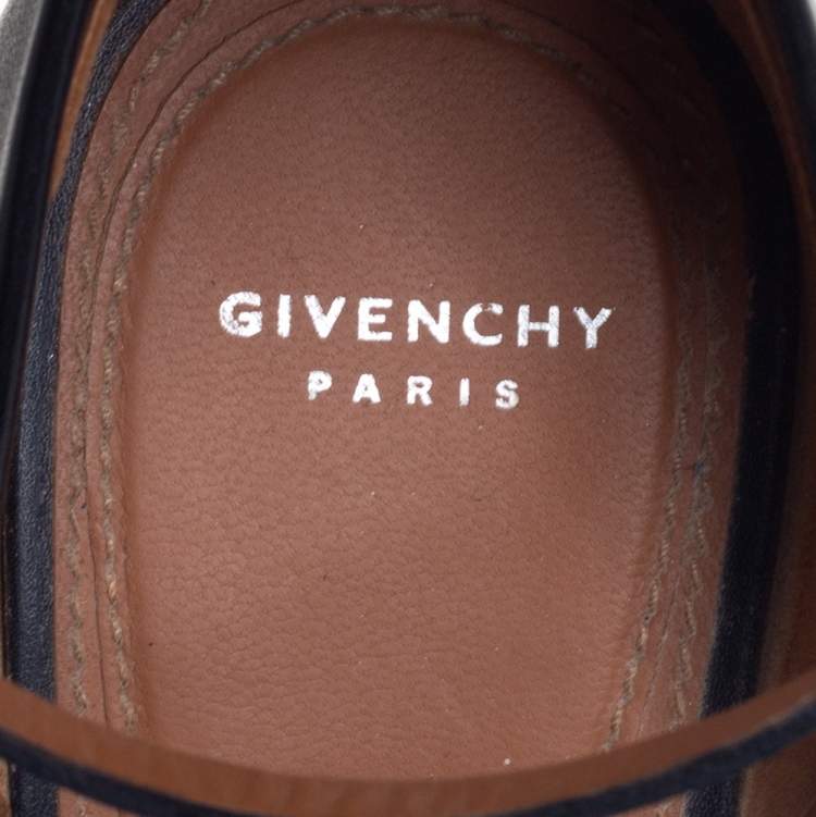 Pre Owned Givenchy Black And White Leather Screw Heel Ankle Strap D'orsay Pump Size 41
