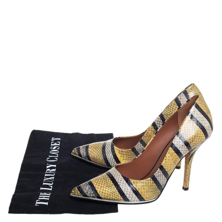 Pre Owned Givenchy Multicolor Python Pointed Toe Pumps Size 38