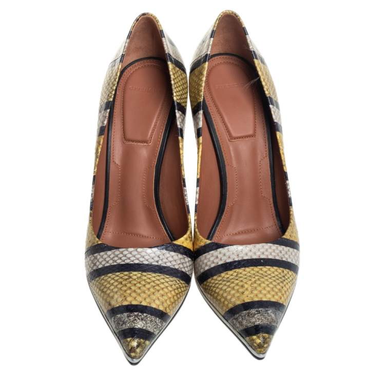 Pre Owned Givenchy Multicolor Python Pointed Toe Pumps Size 38