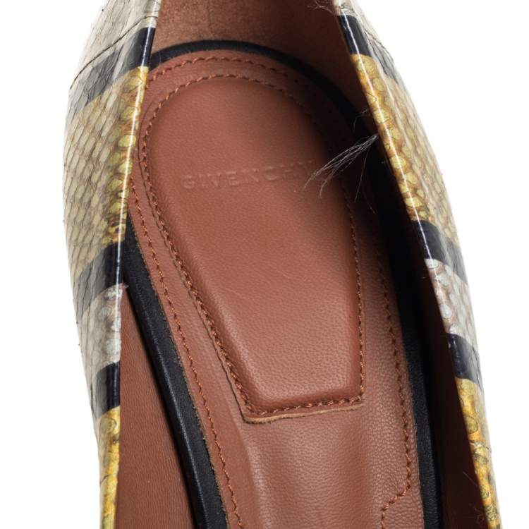 Pre Owned Givenchy Multicolor Python Pointed Toe Pumps Size 38