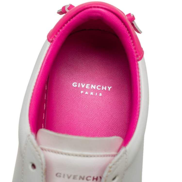 Pre Owned Givenchy White/Pink Leather Urban Street Knot Low Top Sneakers Size 36