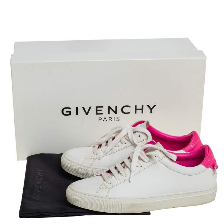 Pre Owned Givenchy White/Pink Leather Urban Street Knot Low Top Sneakers Size 36