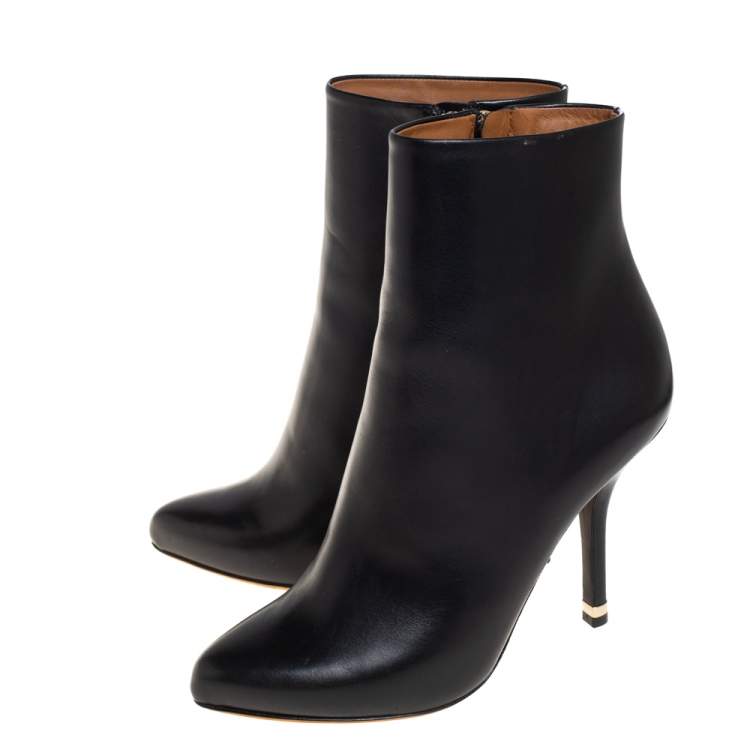 Pre Owned Givenchy Black Leather Ankle Boots Size 36.5