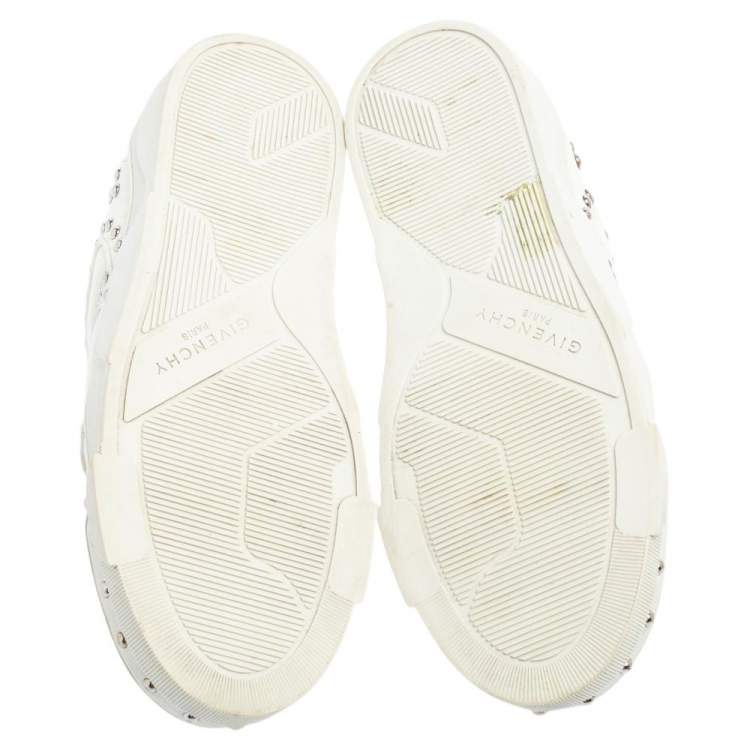 Pre Owned Givenchy White Leather Studded Tyson Low Top Sneakers Size 38
