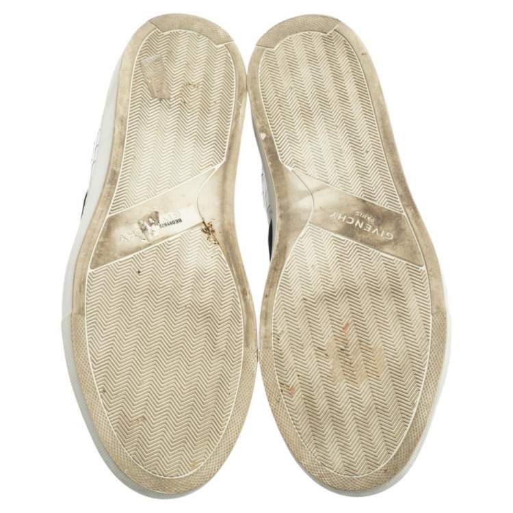 Pre Owned Givenchy White/Black Check Leather Urban Street Sneakers Size 38