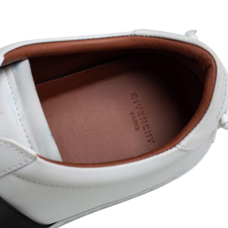 Pre Owned Givenchy White/Black Leather Urban Street Logo Slip On Sneakers Size 40