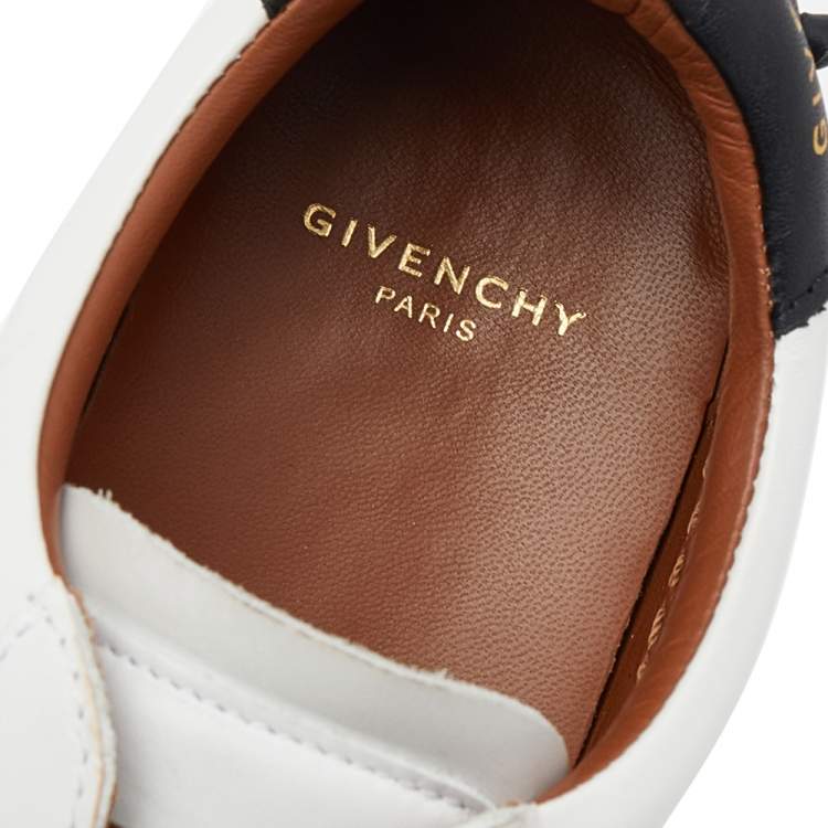Pre Owned Givenchy White /Black Leather Slip On Sneakers Size 35