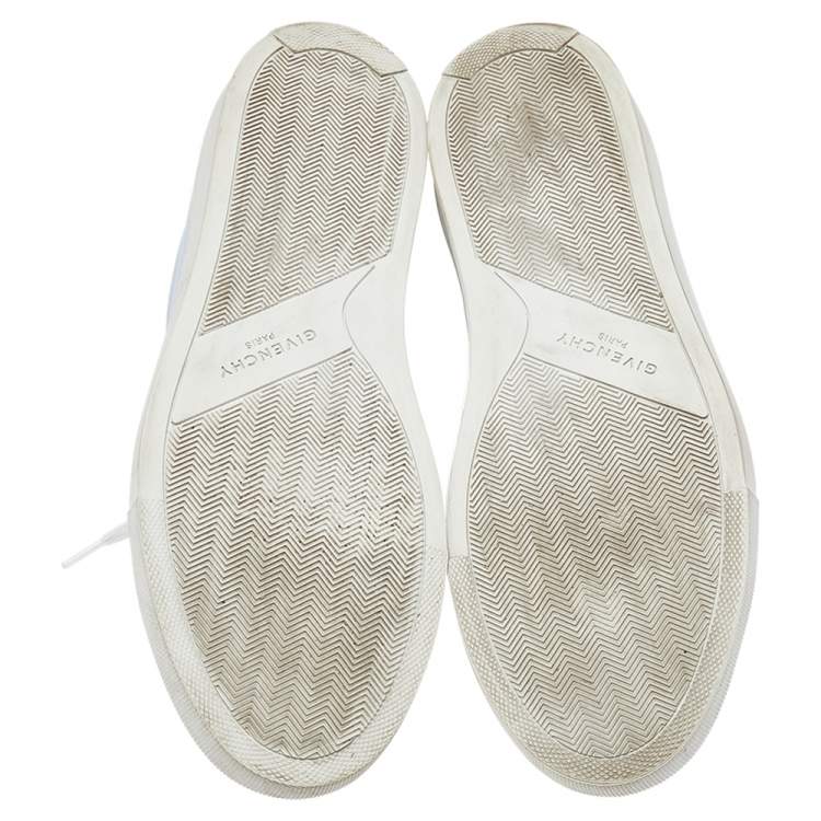 Pre Owned Givenchy Baby Blue/White Leather Urban Street Low Top Sneakers Size 39.5