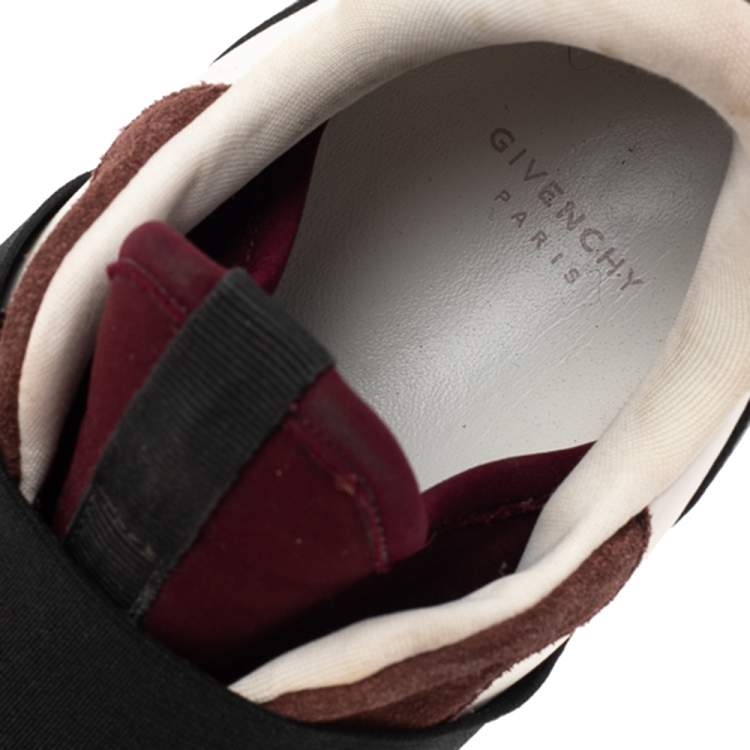 Pre Owned Givenchy Multicolor Suede And Fabric Elastic Strap Active Runner Low Top Sneakers Size 38.5