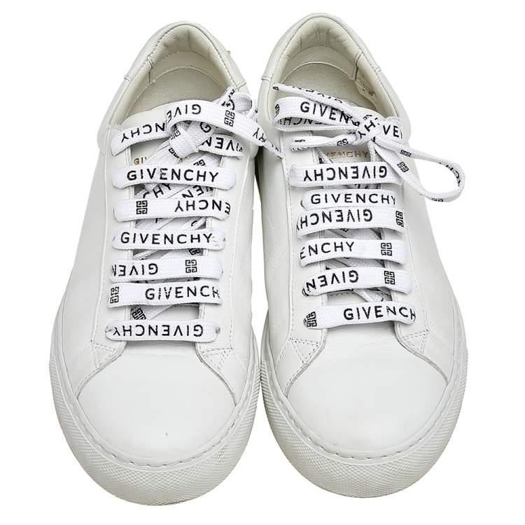 Pre Owned Givenchy White Leather Urban Street Low Top Sneakers Size 38