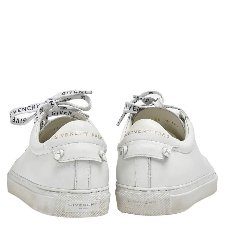 Pre Owned Givenchy White Leather Urban Street Low Top Sneakers Size 38