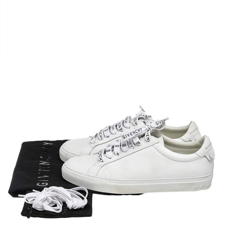 Pre Owned Givenchy White Leather Urban Street Low Top Sneakers Size 38