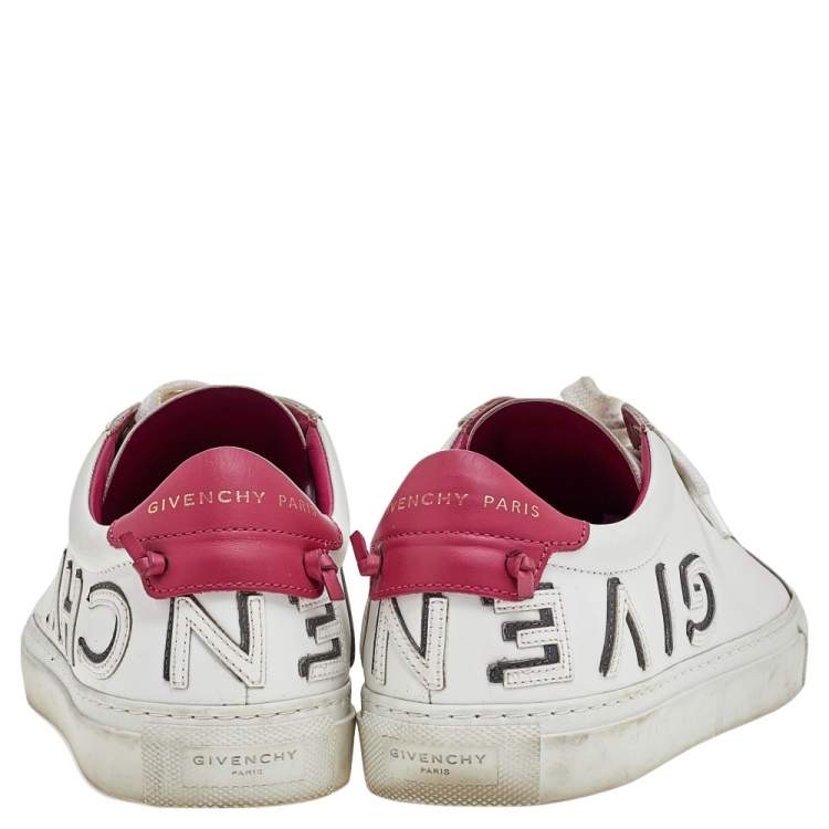 Pre Owned Givenchy Multicolor Leather Reverse Logo Urban Street Sneakers Size 38