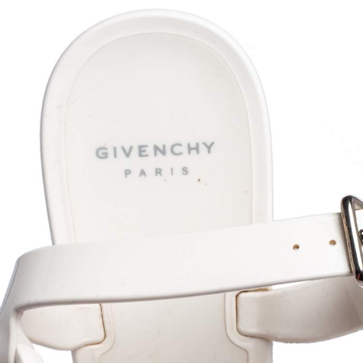 مملوكة مسبقًا Givenchy White Jelly Chain-Link Flat Sandals Size 38