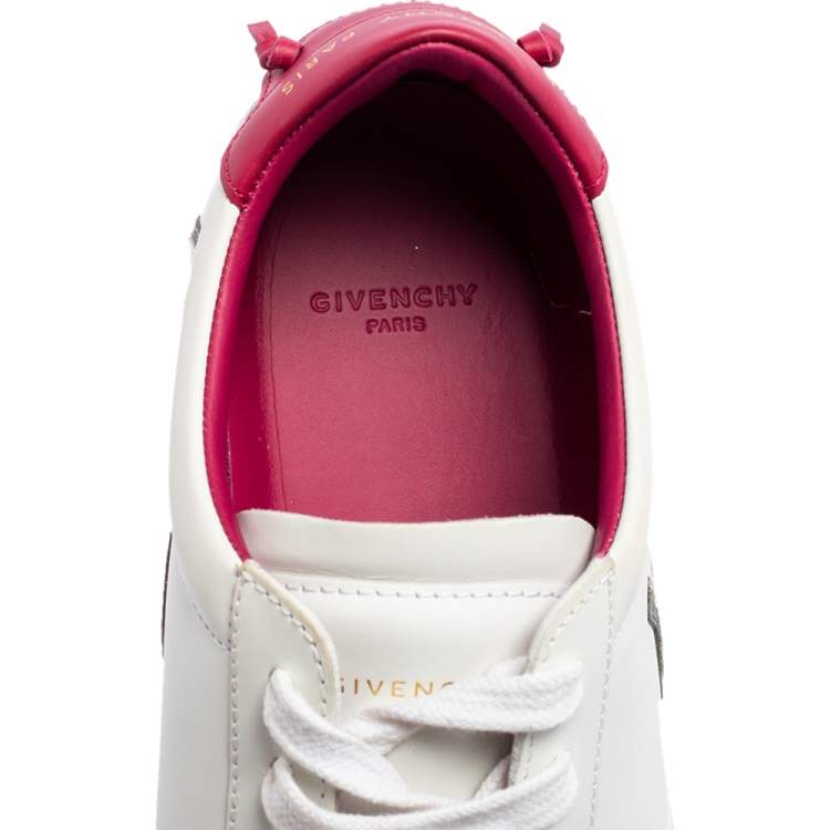 Pre Owned Givenchy White Leather Urban Street Logo Applique Low-Top Sneakers Size 38