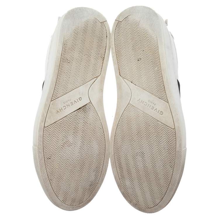 Pre Owned Givenchy White/Black Leather Urban Street Logo Slip-on Sneakers Size 36
