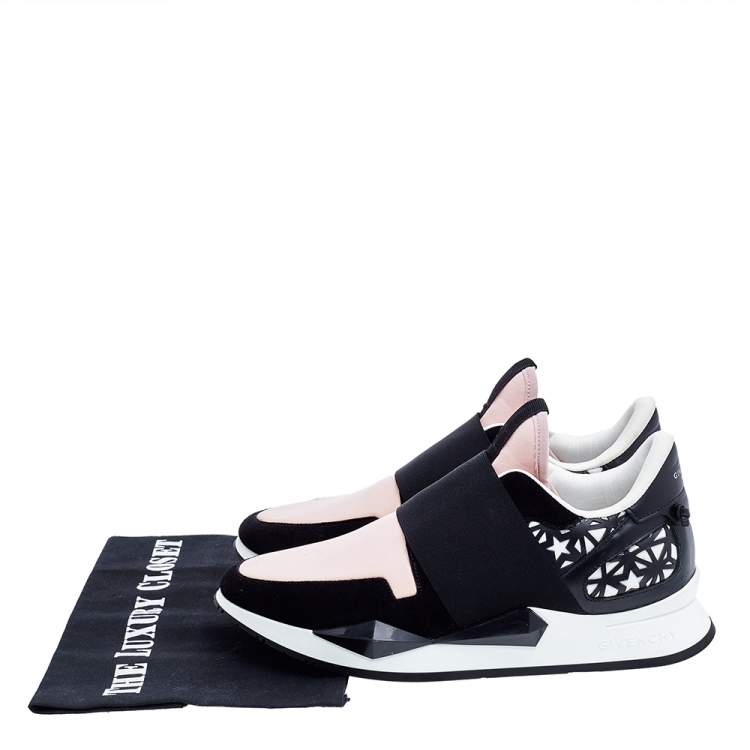 Pre Owned Givenchy Multicolor Neoprene and Leather Runner Elastic Slip On Sneakers Size 37