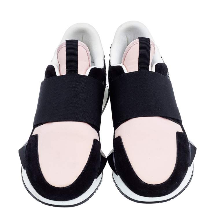 Pre Owned Givenchy Multicolor Neoprene and Leather Runner Elastic Slip On Sneakers Size 37