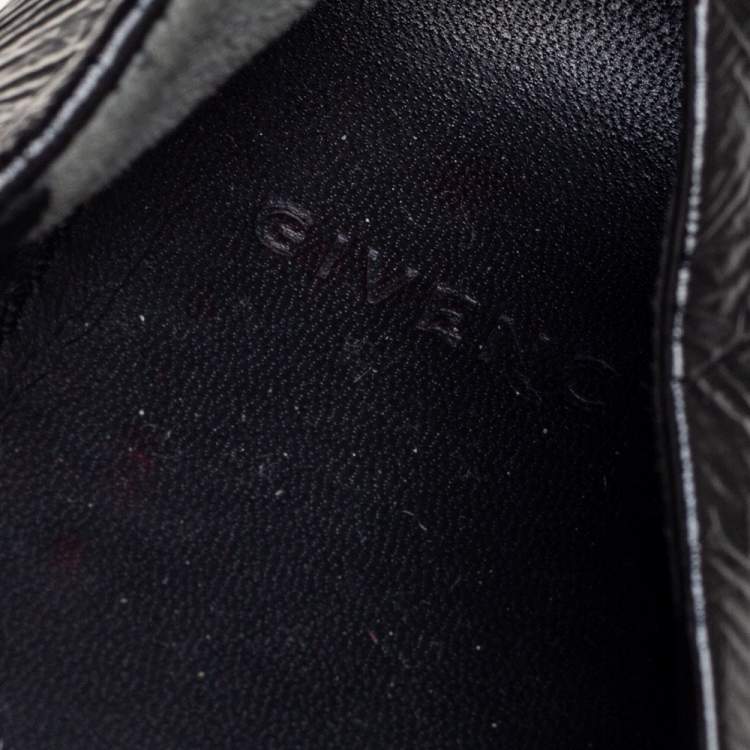 Pre Owned Givenchy Black Crinkled Patent Leather Buckle Detail Ballet Flats Size 40 