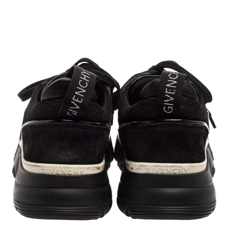 Pre Owned Givenchy Black Mesh And Leather Lace Up Sneakers Size 37.5