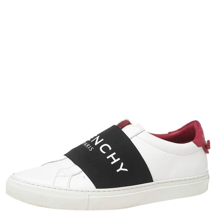 Givenchy White/Black Leather Urban Street Logo Slip On Sneakers Size   Givenchy | TLC