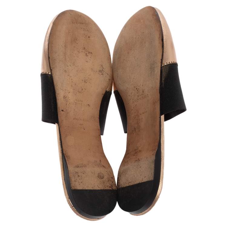 Pre Owned Givenchy  Metallic Gold Leather Mules Sandals Size 39