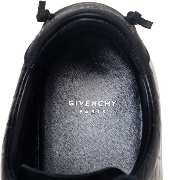 Pre Owned Givenchy Black Croc Embossed Leather Urban Street Sneakers Size 38 