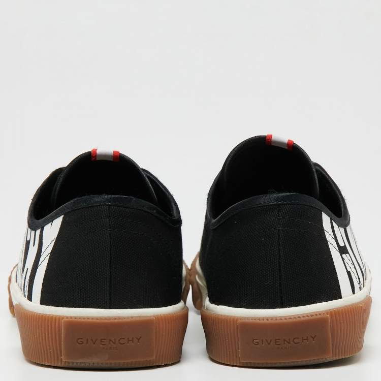 Pre Owned Givenchy Black Canvas Boxing Logo Low-Top Sneakers Size 37