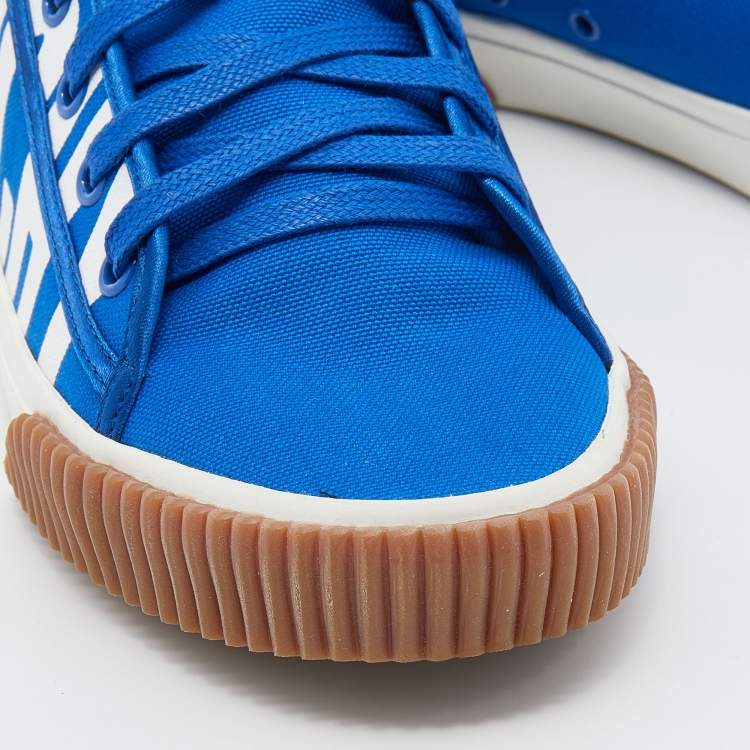 Pre Owned Givenchy Blue Canvas Boxing High Top Sneakers Size 37