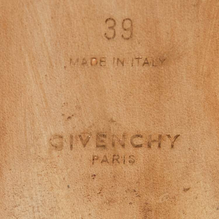 Pre Owned Givenchy White Leather And Logo Strecth Band Bedford Flat Mules Size 39