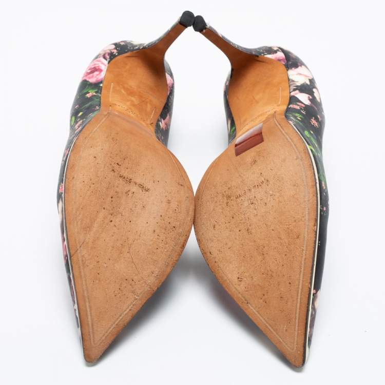 Pre Owned Givenchy Multicolor Floral Print Leather Pumps Size 41
