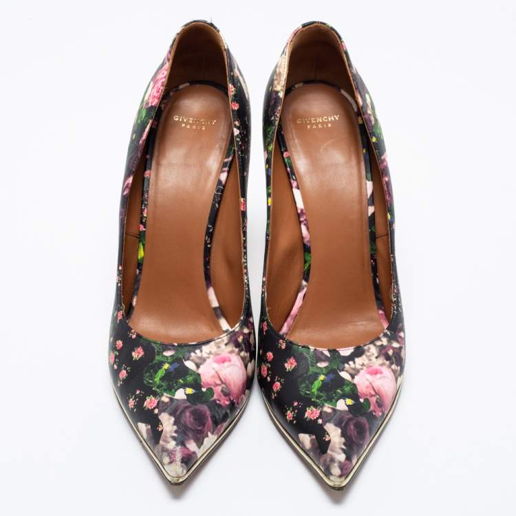 Pre Owned Givenchy Multicolor Floral Print Leather Pumps Size 41