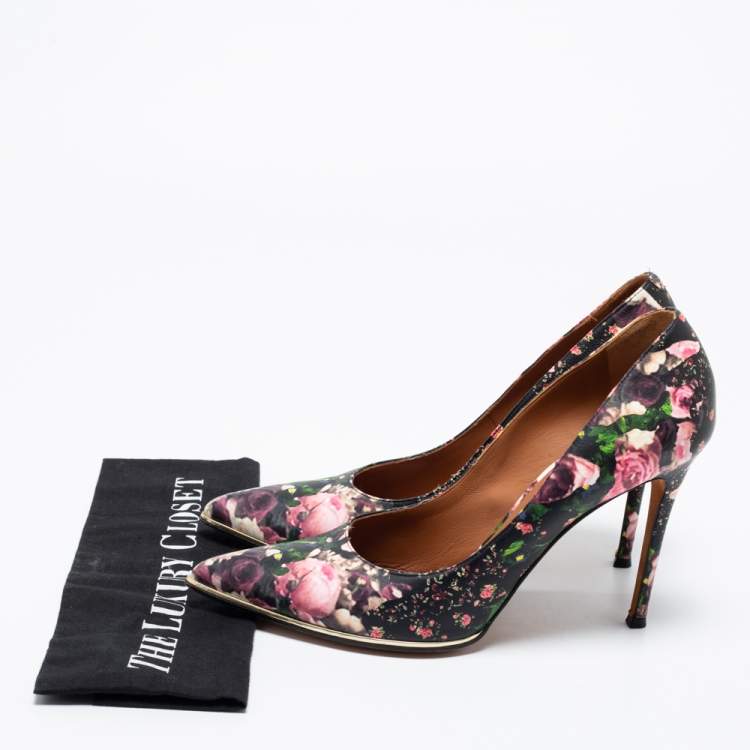 Pre Owned Givenchy Multicolor Floral Print Leather Pumps Size 41