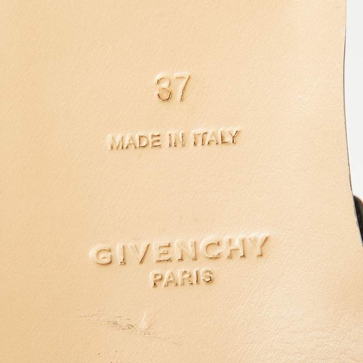 Pre Owned Givenchy Burgundy Croc Embossed Leather Flat Slide Sandals Size 37