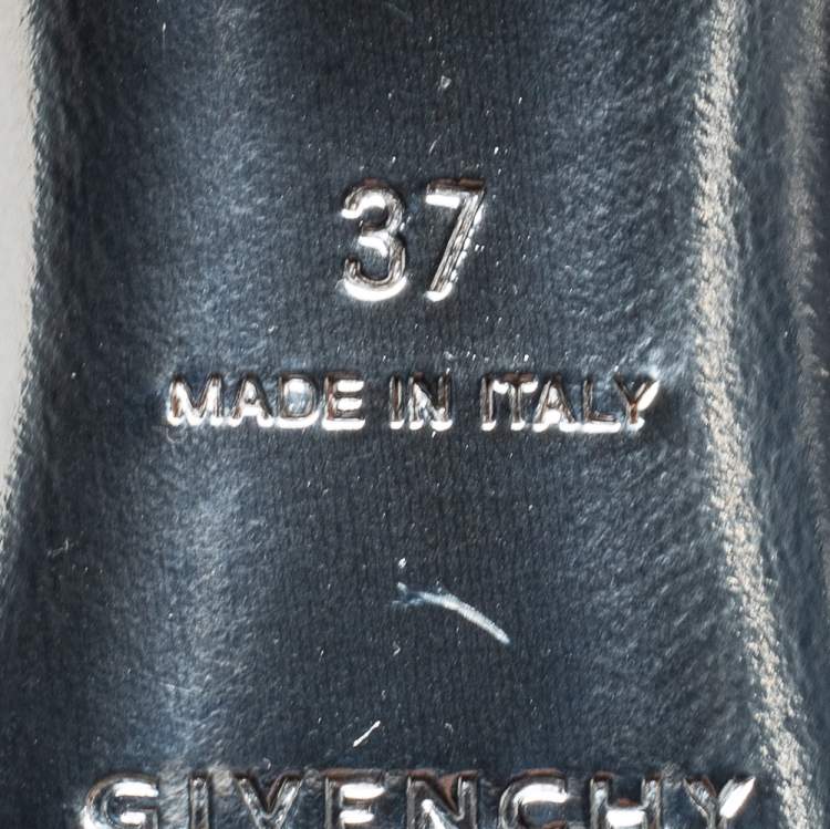 Pre Owned Givenchy Black/White Croc Embossed and  Leather Pointed Toe Pumps Size 37