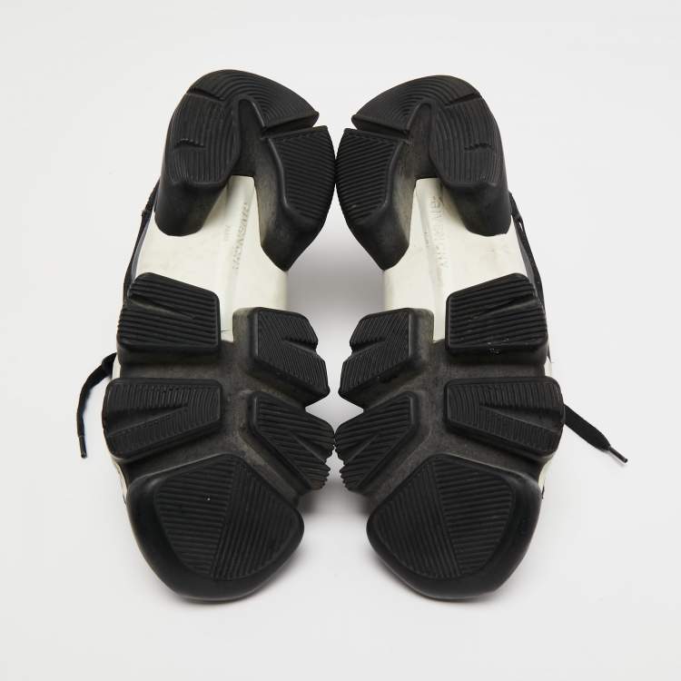 Pre Owned Givenchy Black Leather And Nylon Lace Up Sneakers Size 39