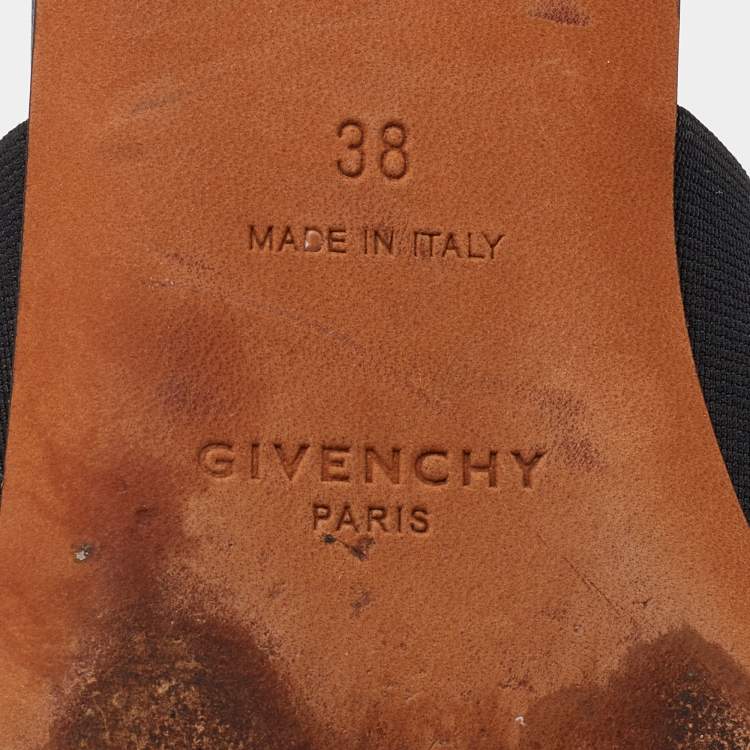 Pre Owned Givenchy Black Leather Bedford Flat Mules Size 38