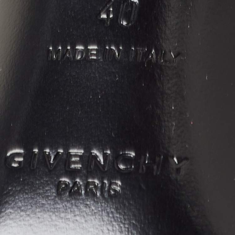 Pre Owned Givenchy Red/Black Python Embossed Leather Ankle Strap Sandals Size 40