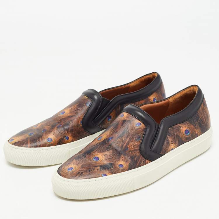 Lagring Sobriquette glæde Givenchy Brown/Black Leather and Canvas Peacock Slip On Sneakers Size 37  Givenchy | TLC