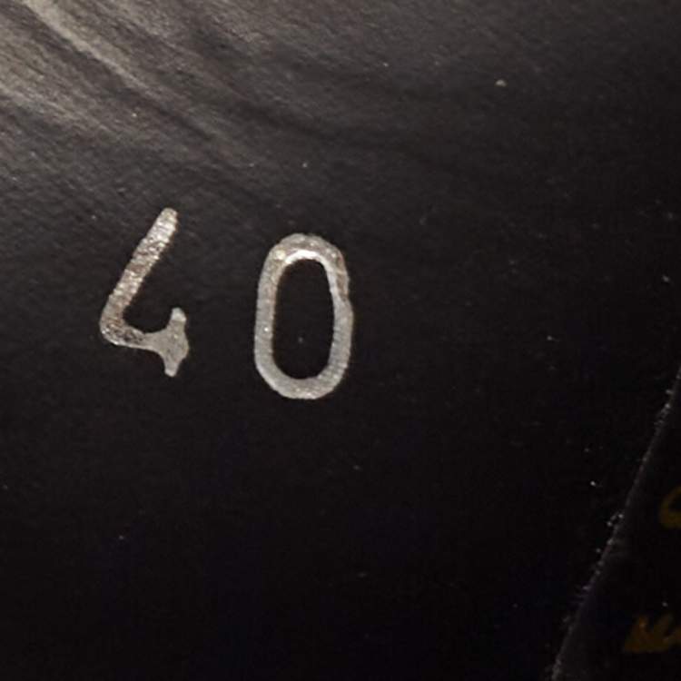 Pre Owned Givenchy Black Velvet Logo Slides Size 40
