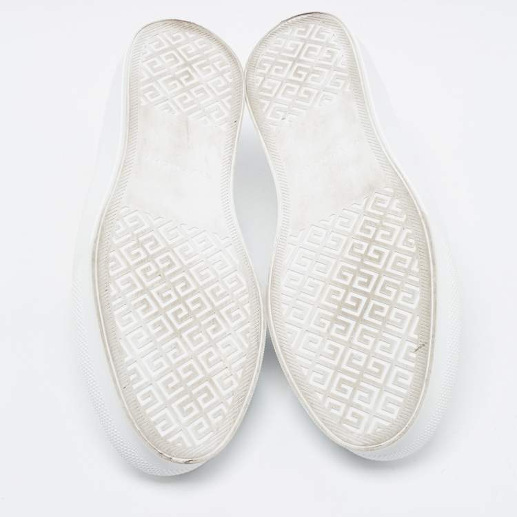 Pre Owned Givenchy White/Black Leather and Elastic Band Urban Street Sneakers Size 38