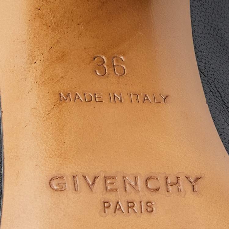 Pre Owned Givenchy Black Leather Buckle Slingback Pumps Size 36