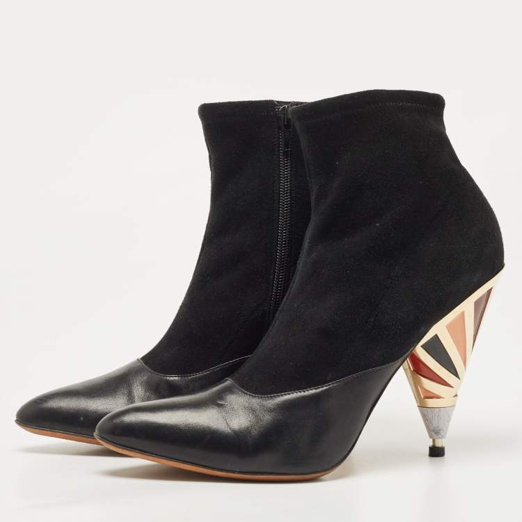 Pre Owned Givenchy Black Suede Ankle Boots Size 40