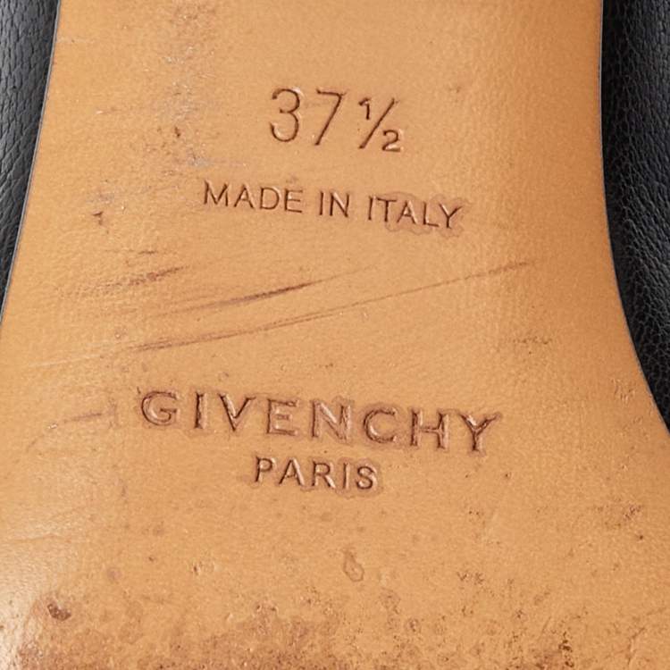 مملوكة مسبقًا Givenchy Black Leather 4G Logo Buckle Loafers Size 37.5