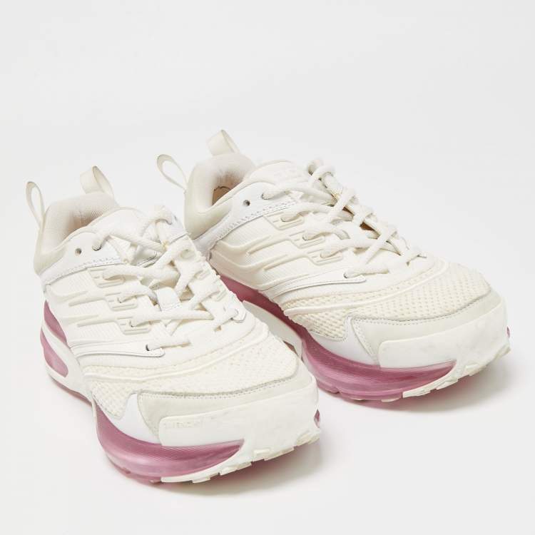 Pre Owned Givenchy White Leather and Fabric GV1 Low Top Sneakers Size 39