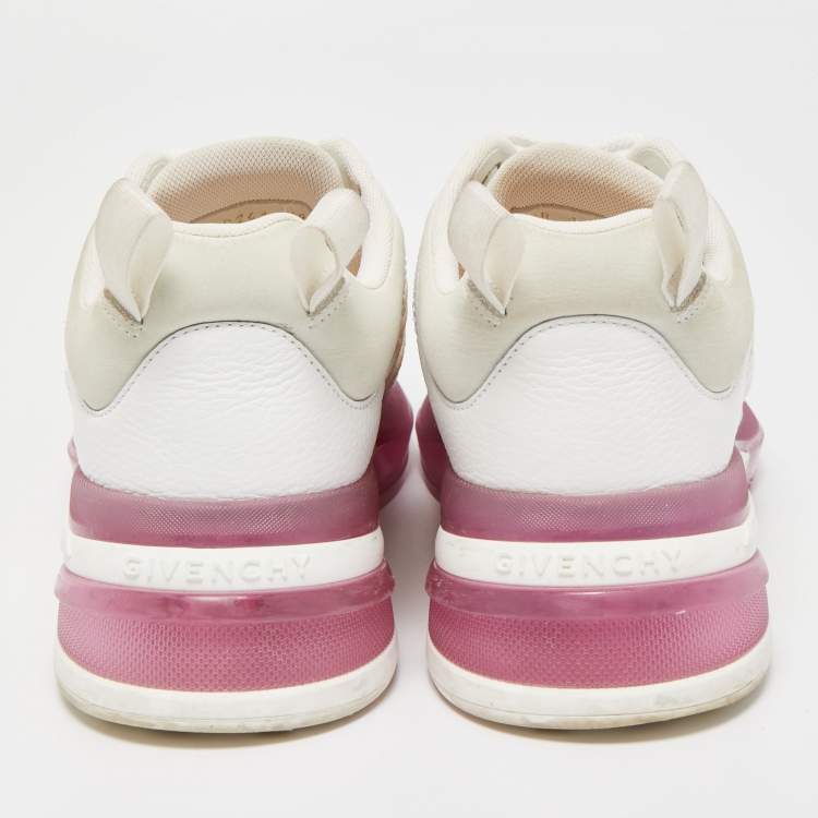 Pre Owned Givenchy White Leather and Fabric GV1 Low Top Sneakers Size 39