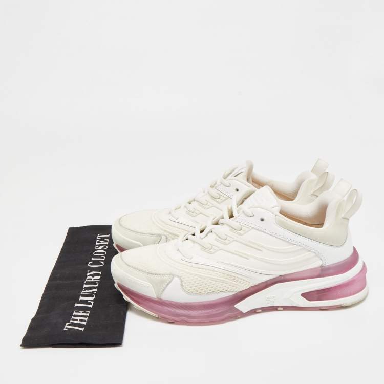 Pre Owned Givenchy White Leather and Fabric GV1 Low Top Sneakers Size 39