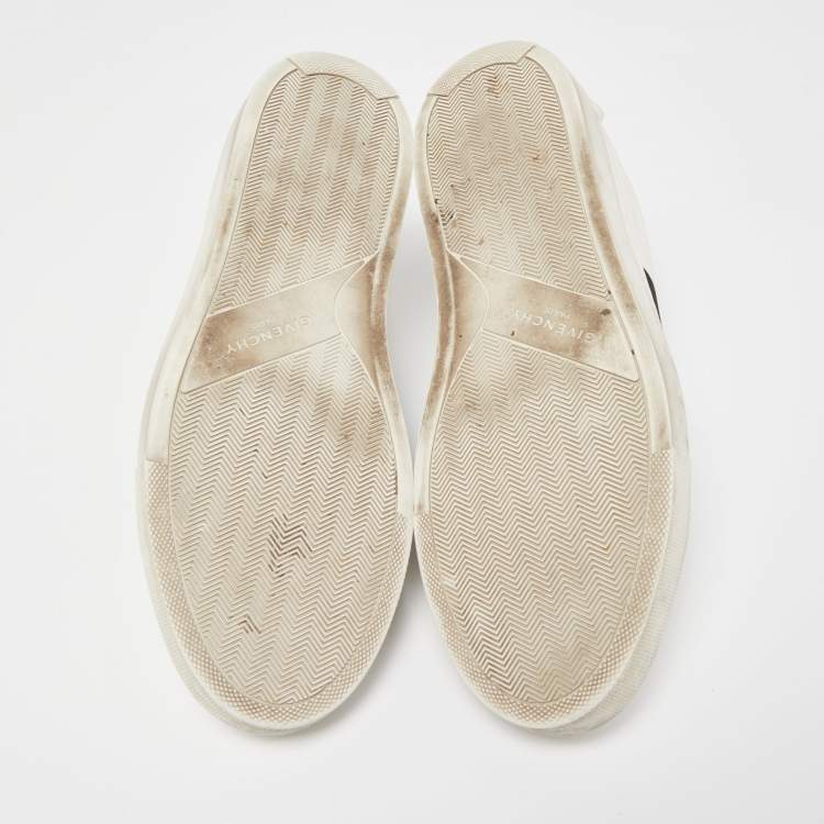 Pre Owned Givenchy White/Black Leather And Elastic Band Urban Street Slip On Sneakers Size 39